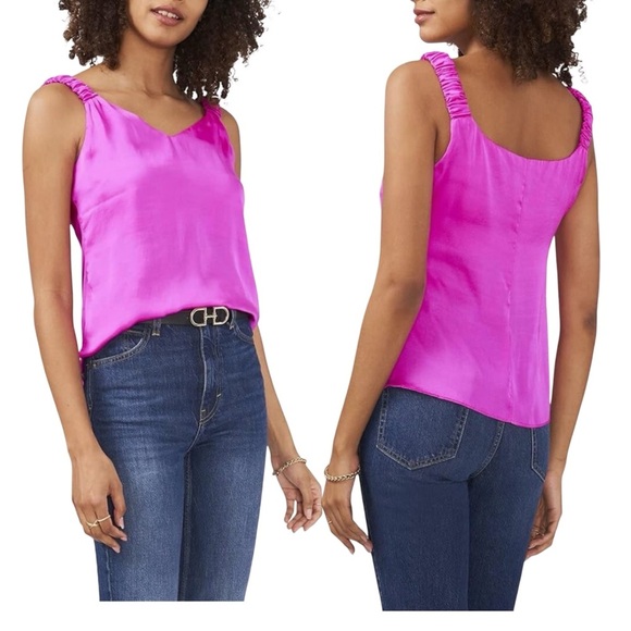 Vince Camuto Tops - Vince Camuto Fuscia Satin tank - medium